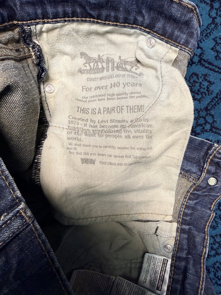 Levi's Dark Blue 511 Slim Fit Washed Jeans - 33