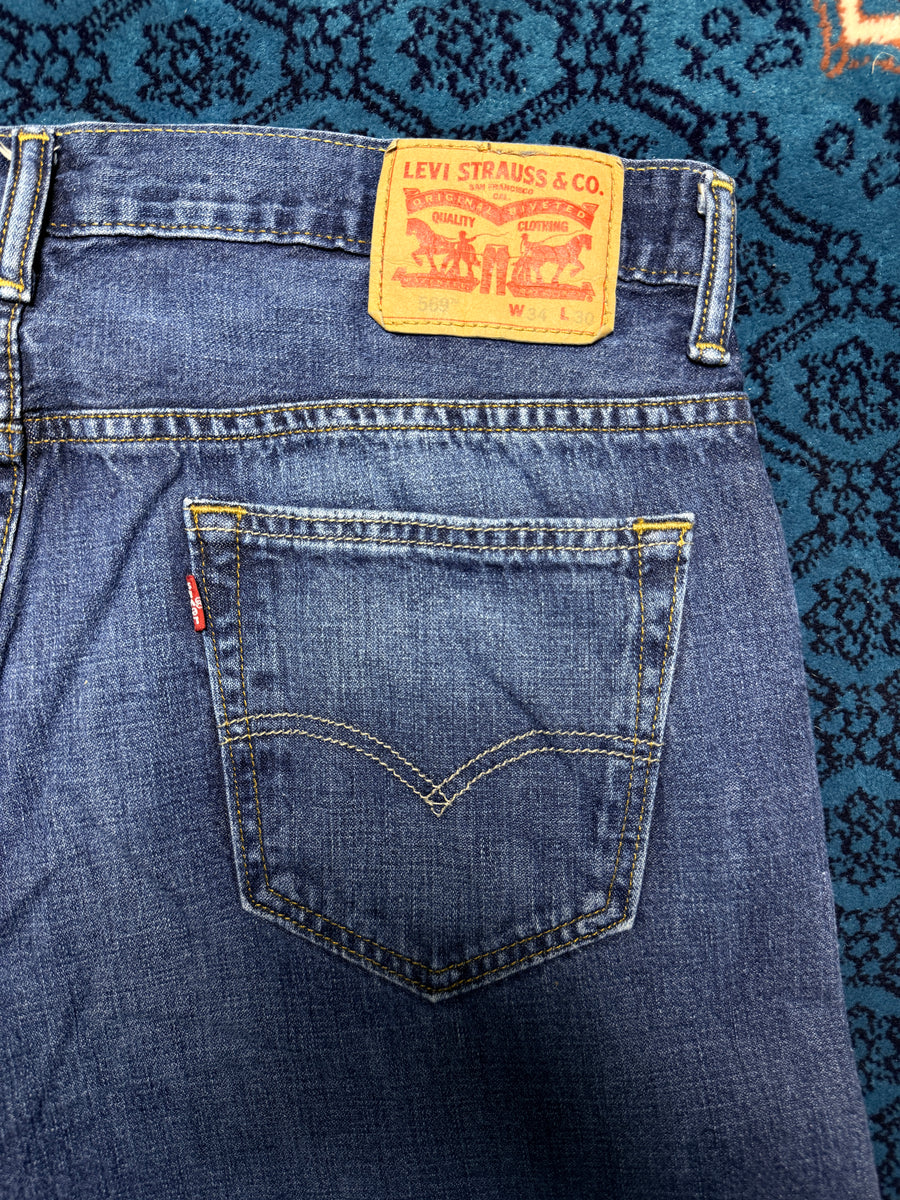 Levi's Blue 569 Faded Relaxed Straight Jeans - 34