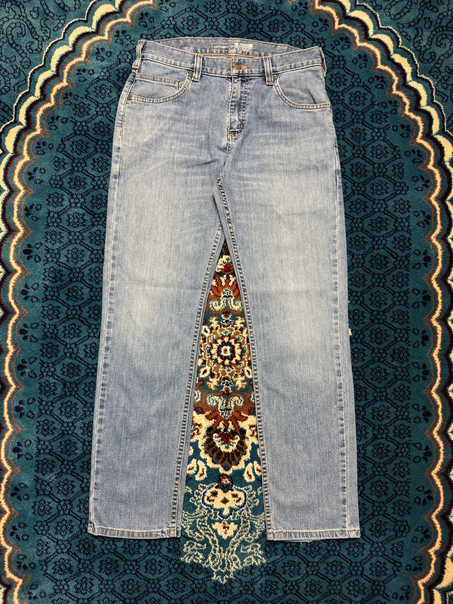 Carhartt Blue Rugged Flex Relaxed Fit Low Rise 5 Pocket Tapered Jeans - 30