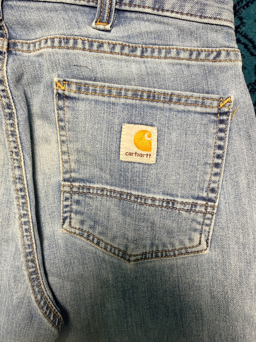 Carhartt Blue Rugged Flex Relaxed Fit Low Rise 5 Pocket Tapered Jeans - 30