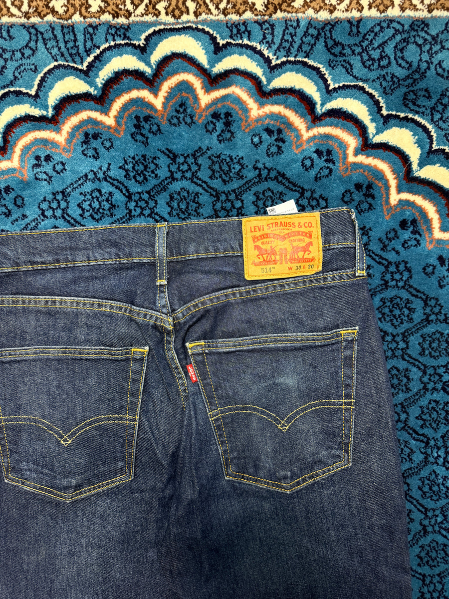 Levi's Navy Blue 514 Low Rise Straight Fit Jeans - 30