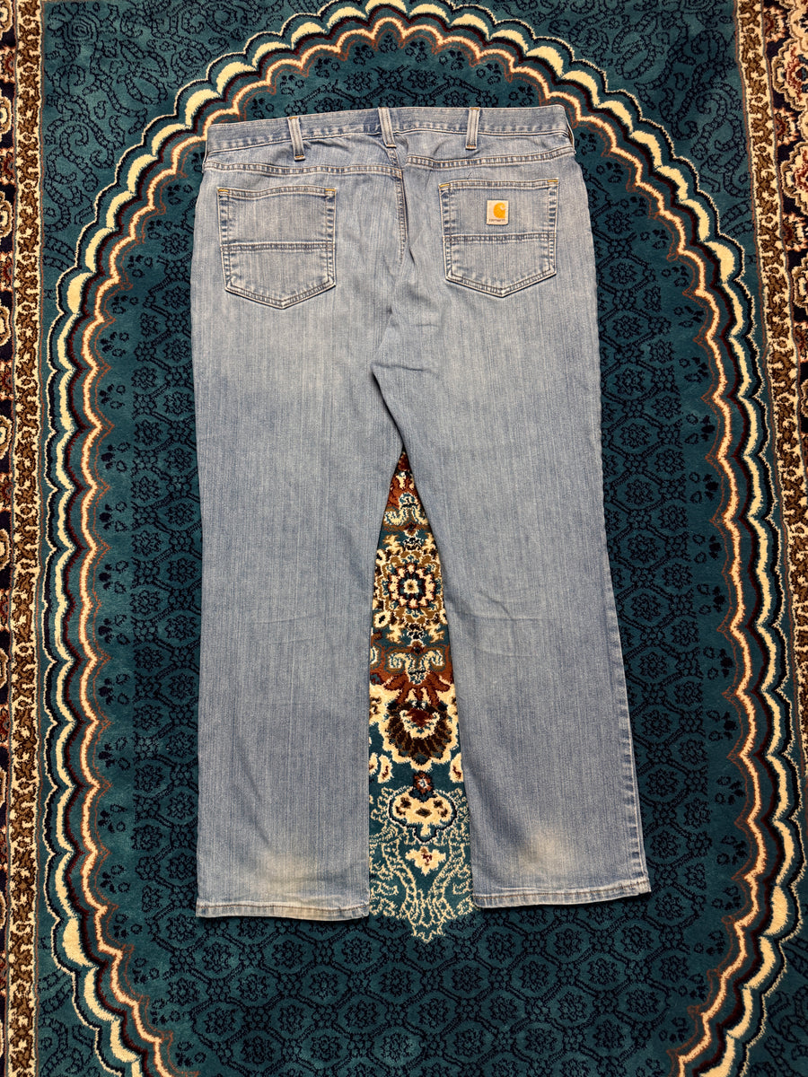 Carhartt Blue Faded Rugged Flex Relaxed Fit 5 Pocket Jeans - 40