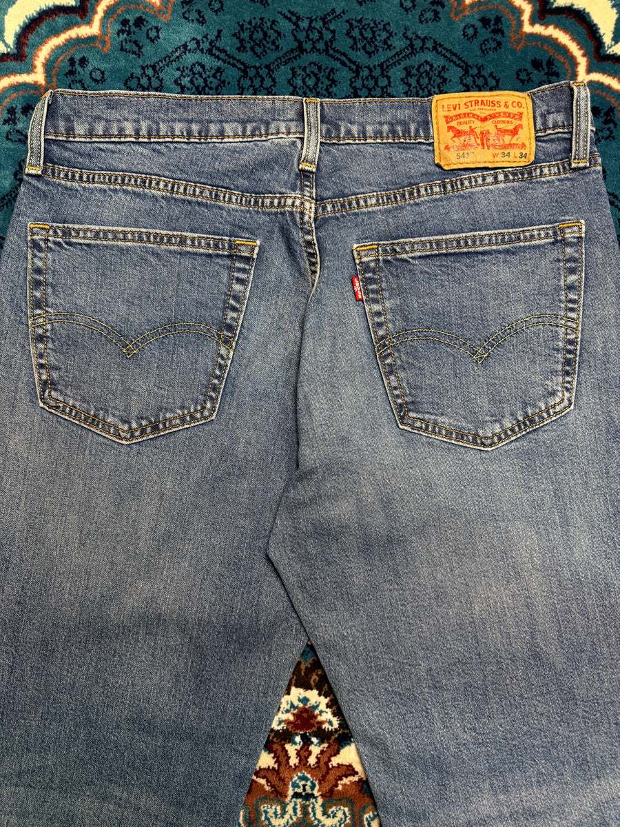Levi's Blue 541 Washed Athletic Tapered Jeans - 34