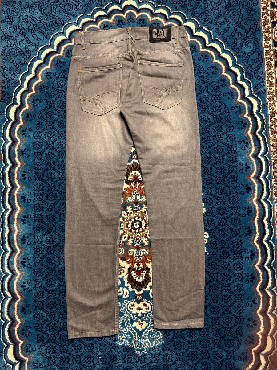 Cat Grey Straight Fit Washed Jeans - 32