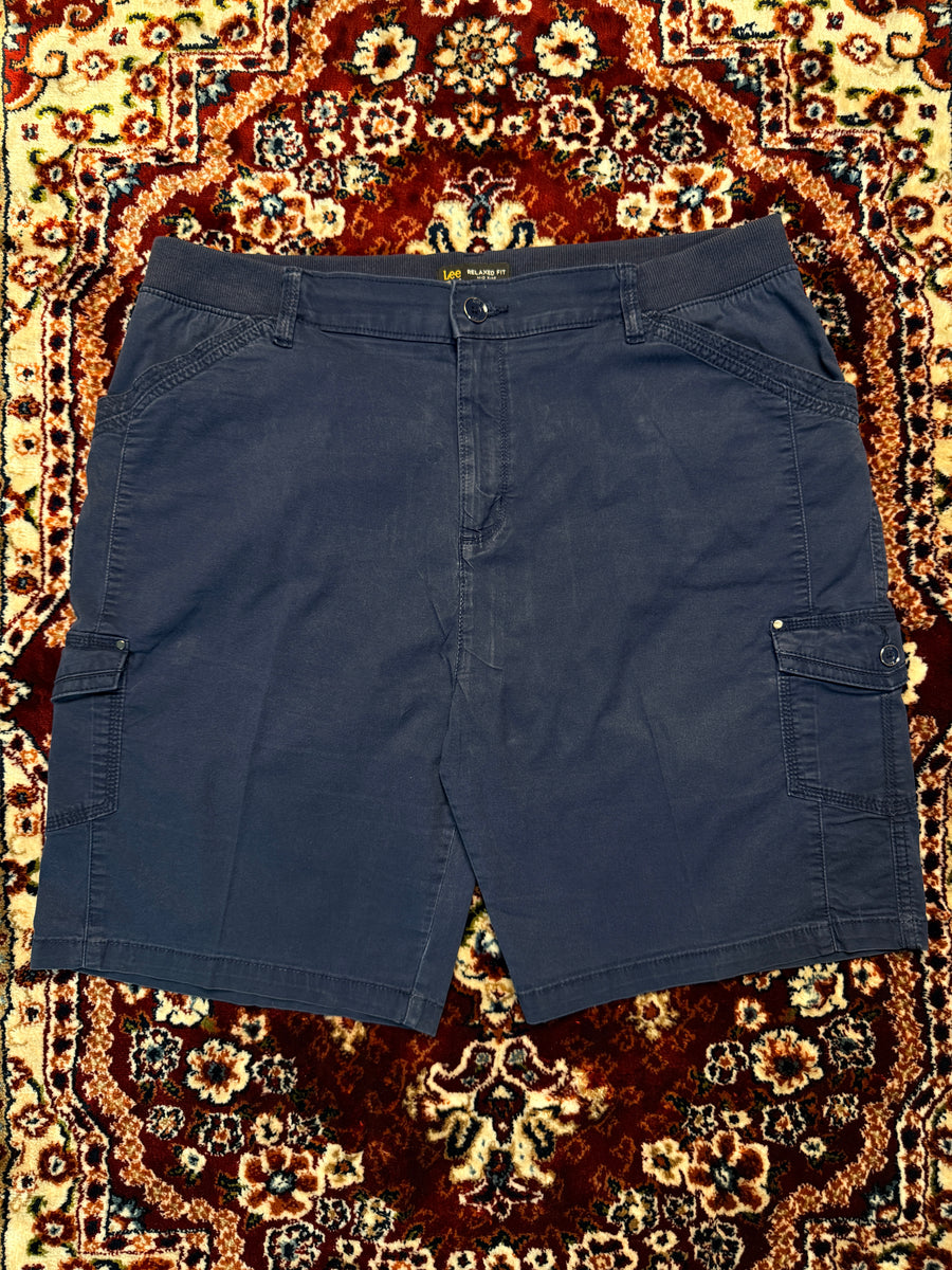 Lee Navy Blue Relaxed Fit Mid Rise Cargo Shorts - XXL