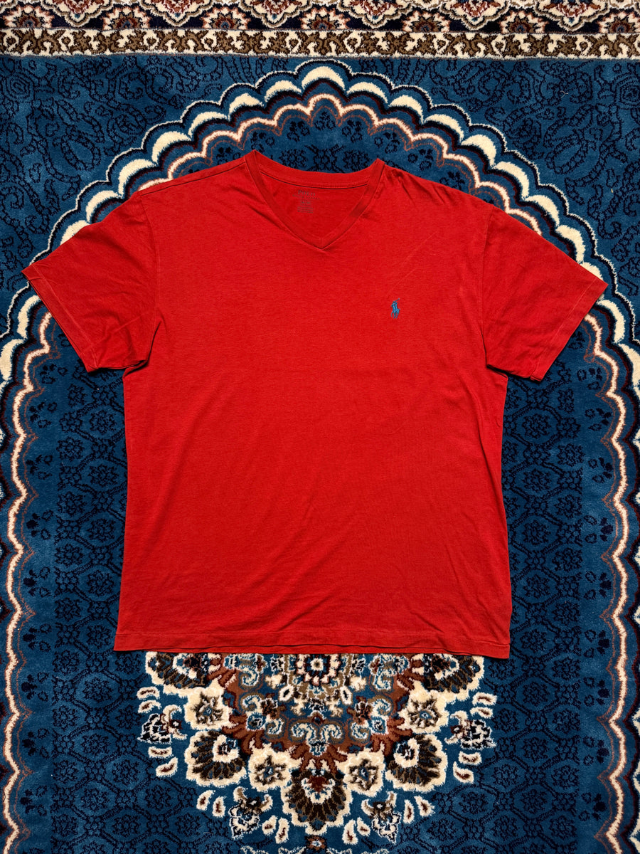 Polo Ralph Lauren Red V Neck Tee - M