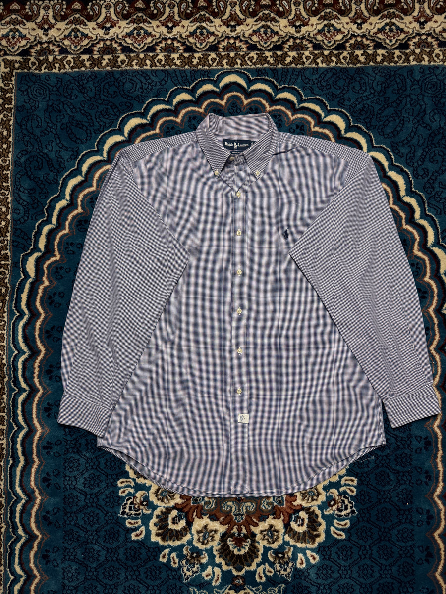 Ralph Lauren Check Purple Yarmouth Cotton Shirt - L