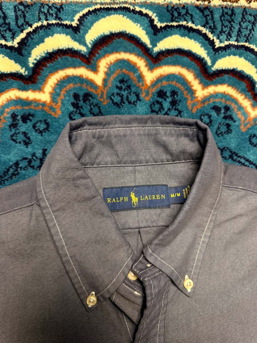 Ralph Lauren Bluish Grey Short Sleeve Button Down Shirt - M