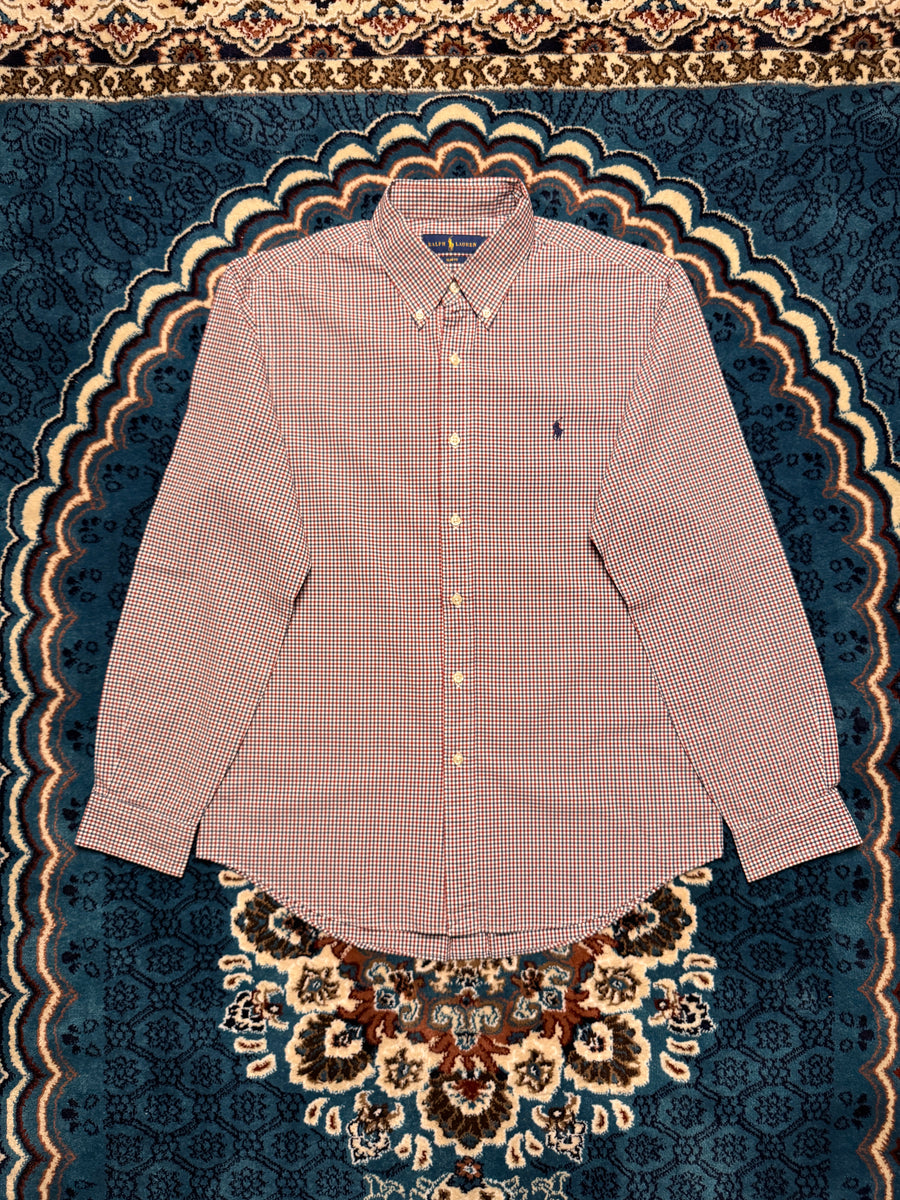 Ralph Lauren Check Blue & Red Slim Fit Button Down Shirt - L