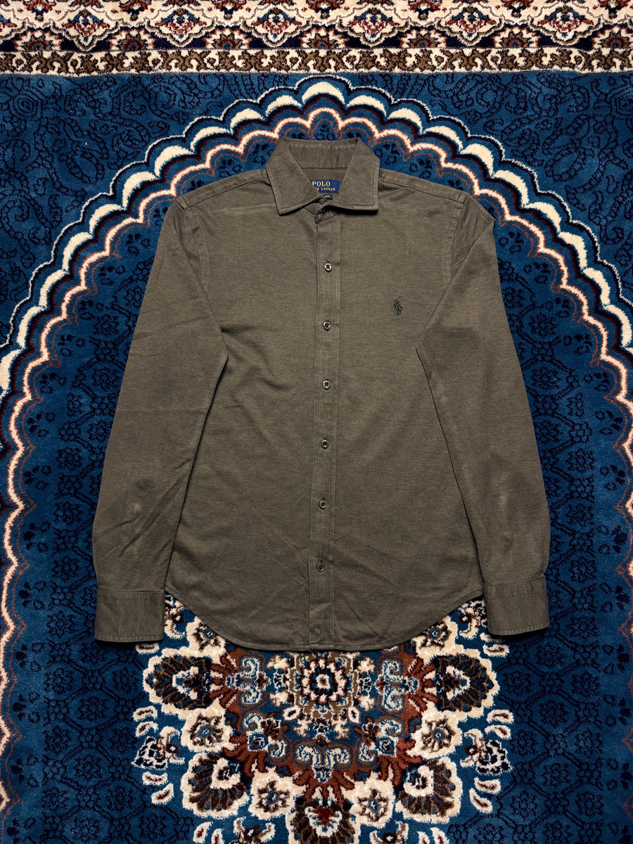 Polo Ralph Lauren Army Green Knit Dress Shirt - S