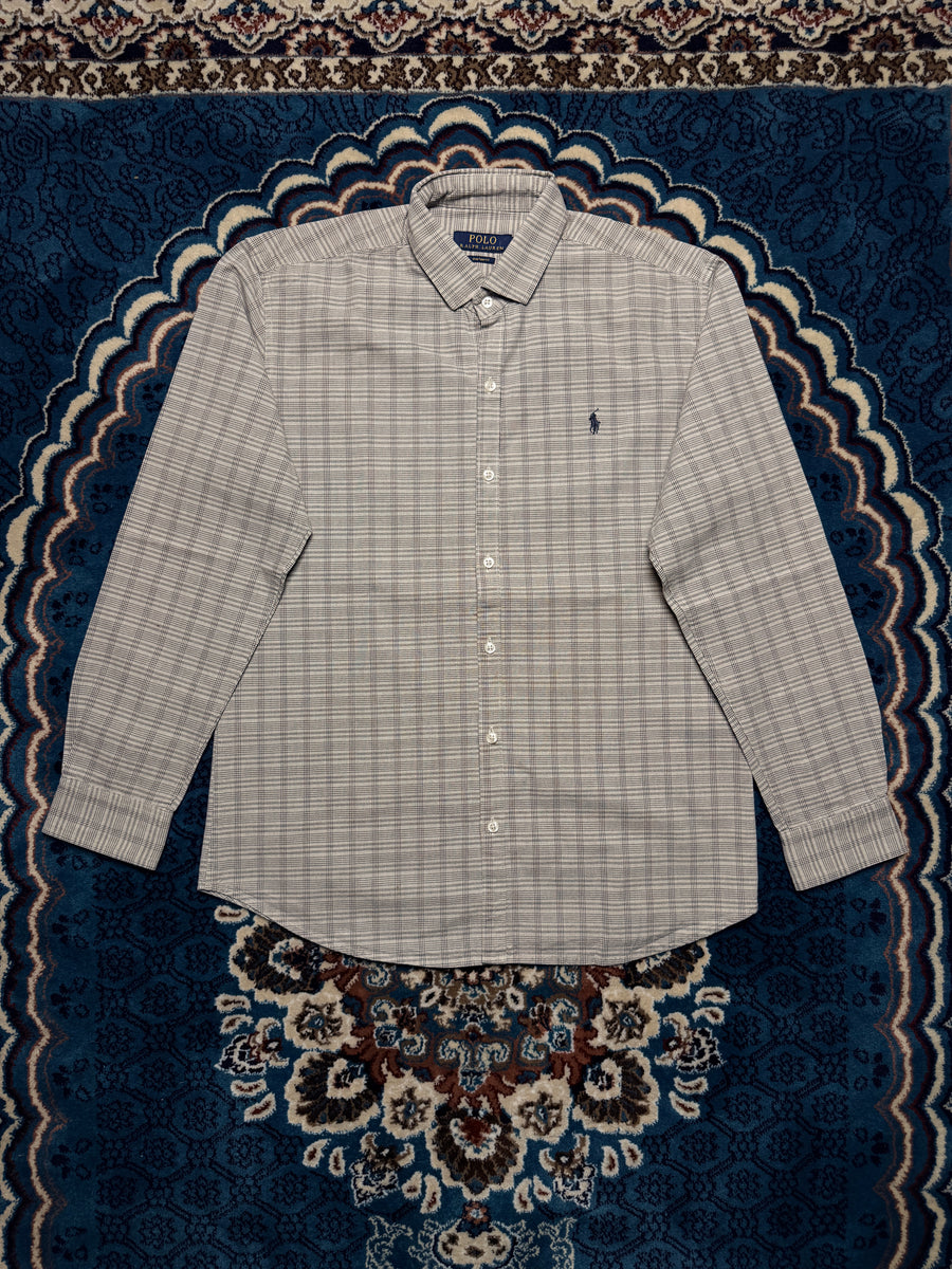 Polo Ralph Lauren Check Brown Custom Fit Heavyweight Shirt - XXL