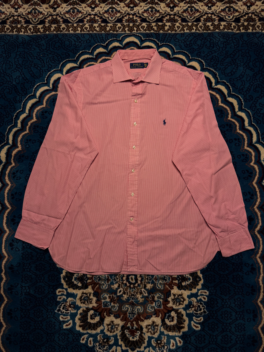 Polo Ralph Lauren Stripe Pink Button Down Shirt - L