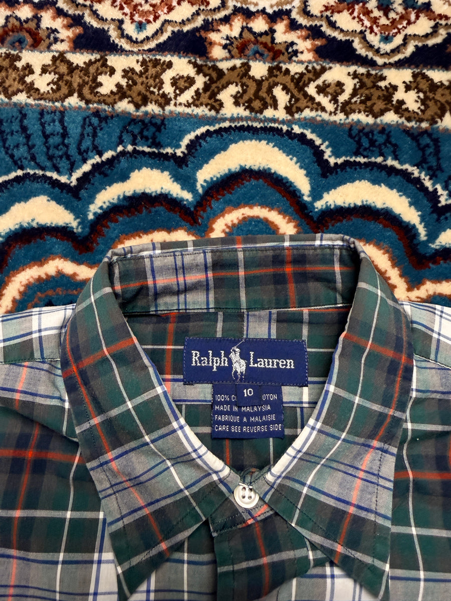 Ralph Lauren Vintage Check Green Button Up Shirt - L