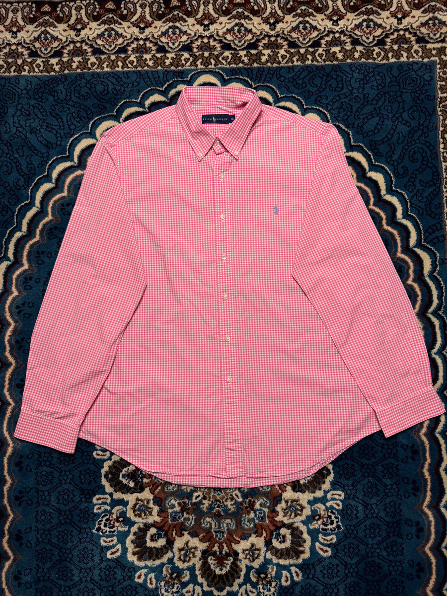 Ralph Lauren Check Pink Button Down Shirt - XL