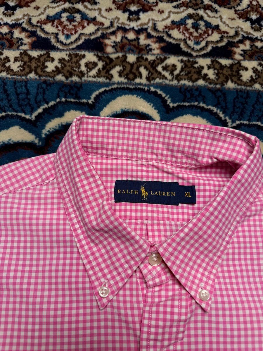 Ralph Lauren Check Pink Button Down Shirt - XL