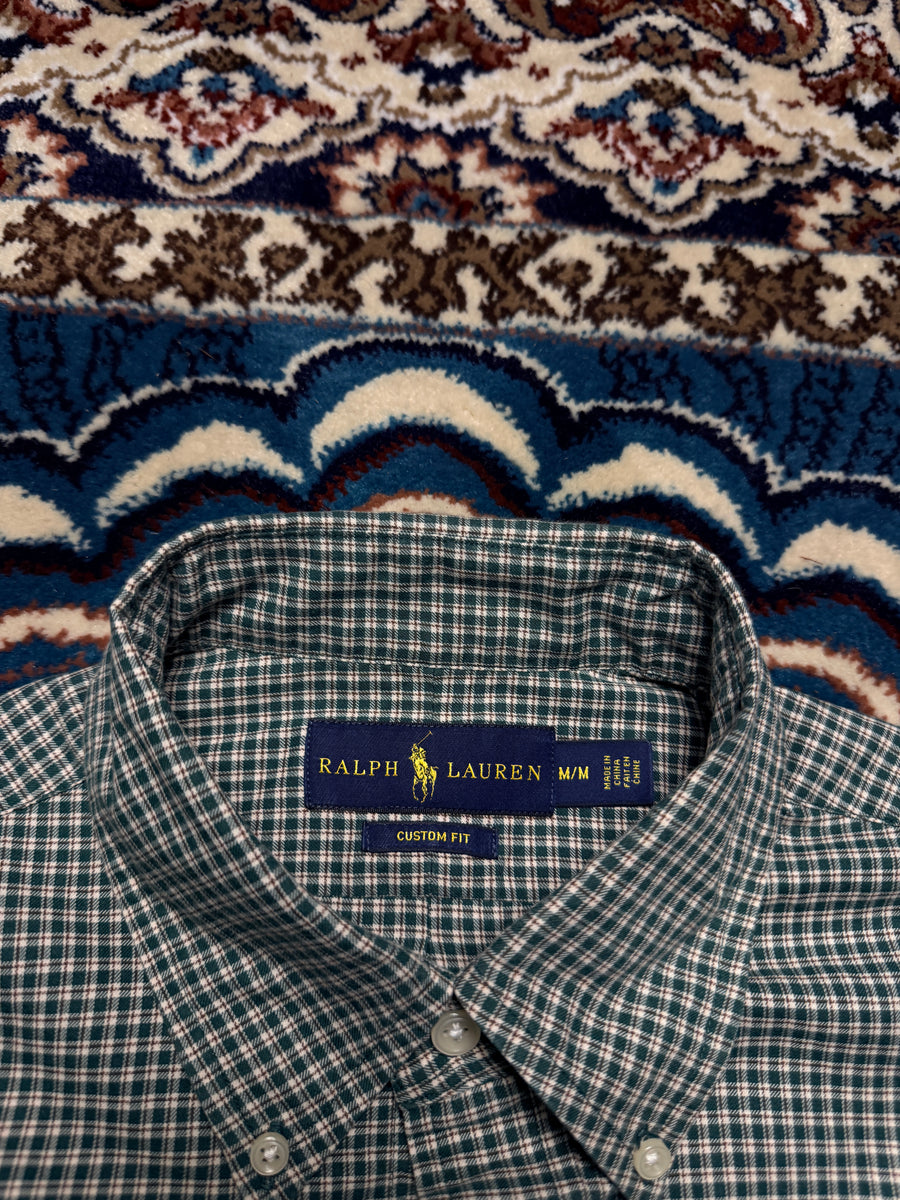Ralph Lauren Check Green Custom Fit Shirt - M