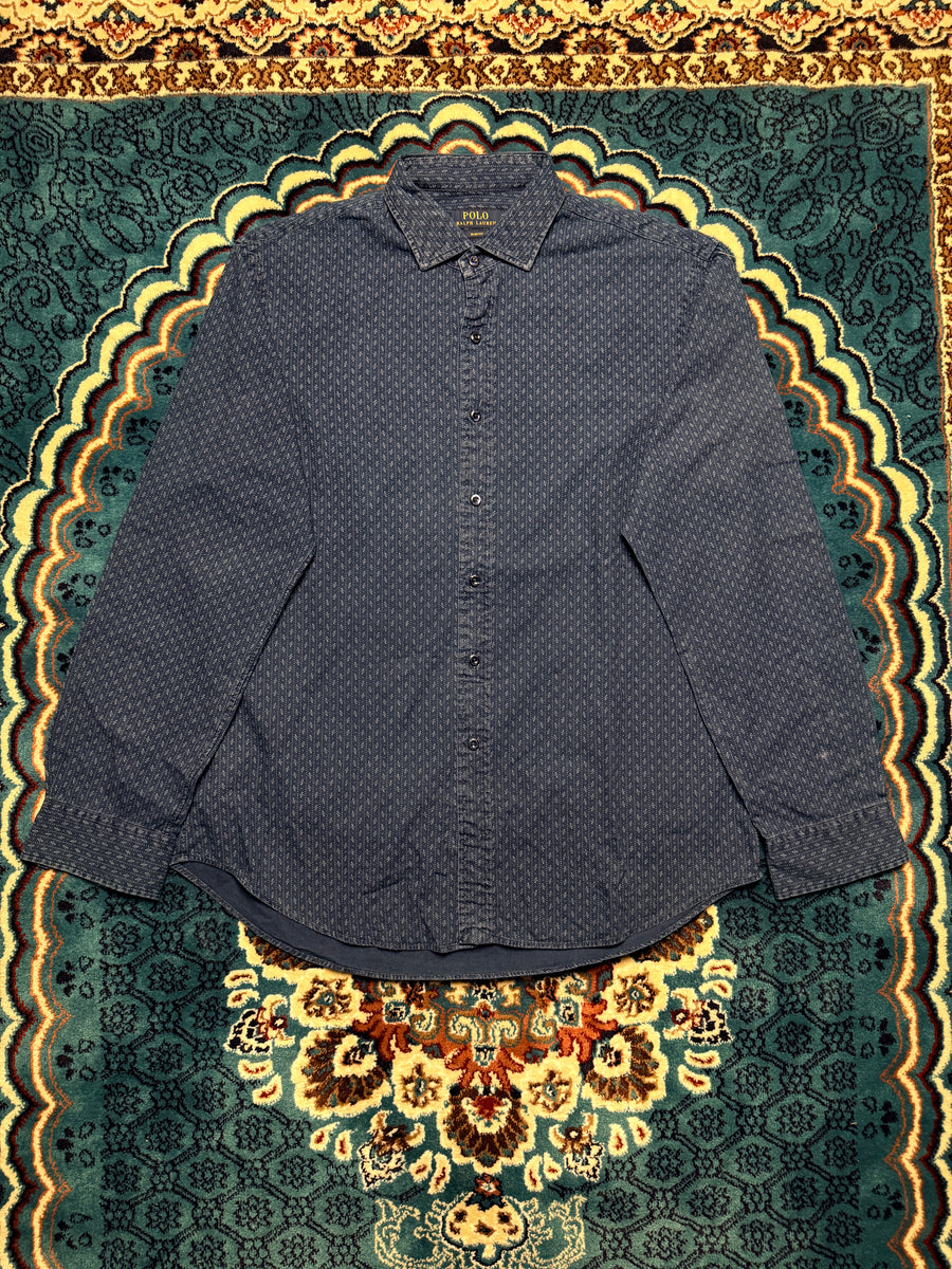 Polo Ralph Lauren Pattern Blue Slim Fit Shirt - XL