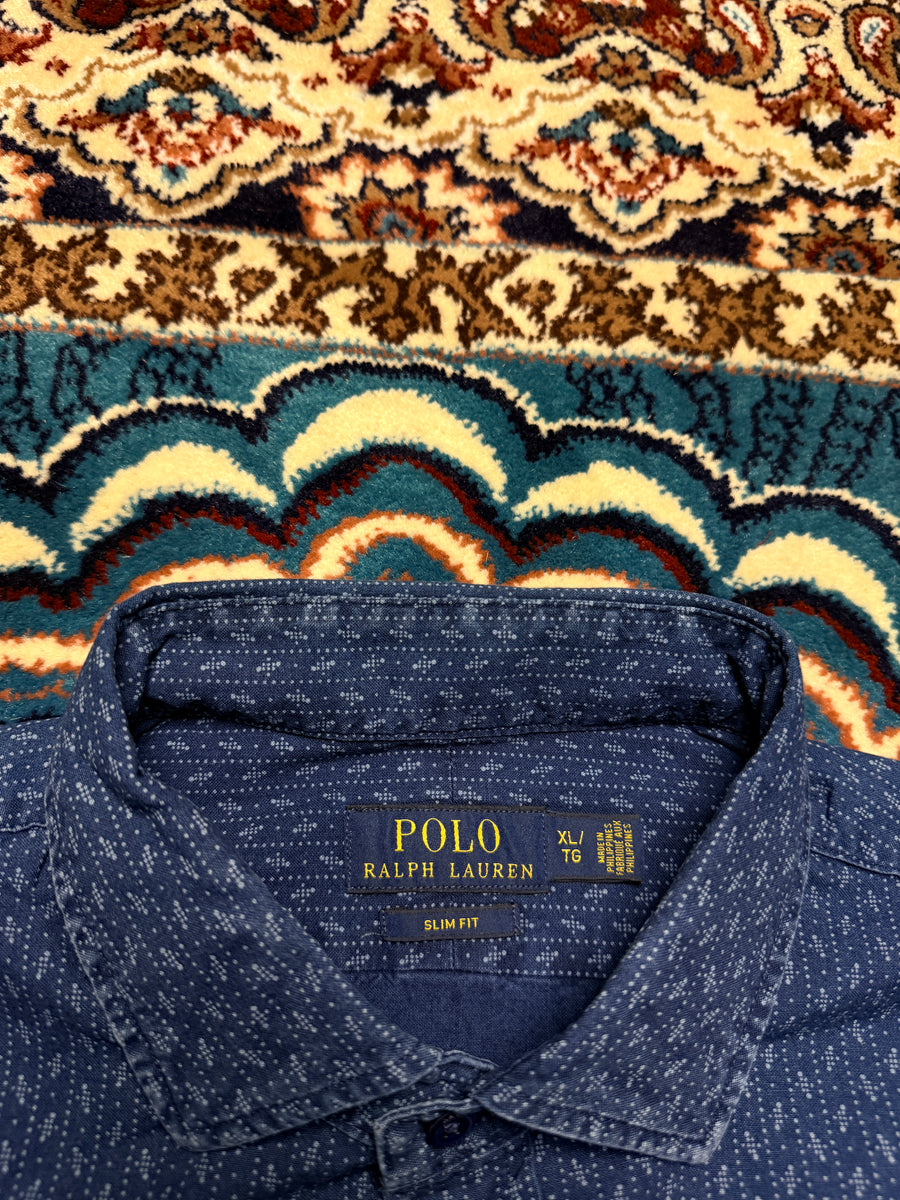 Polo Ralph Lauren Pattern Blue Slim Fit Shirt - XL