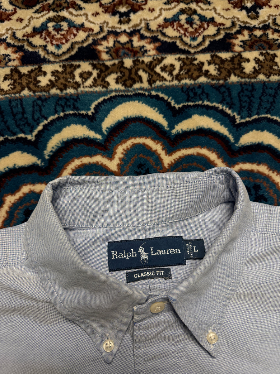 Ralph Lauren Sky Blue Half Sleeve Classic Fit Shirt - L