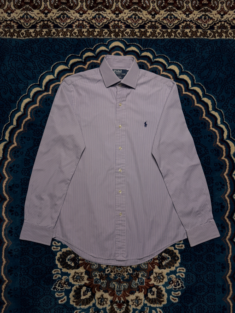 Polo by Ralph Lauren Stripe Purple Regent Custom Fit Shirt - S