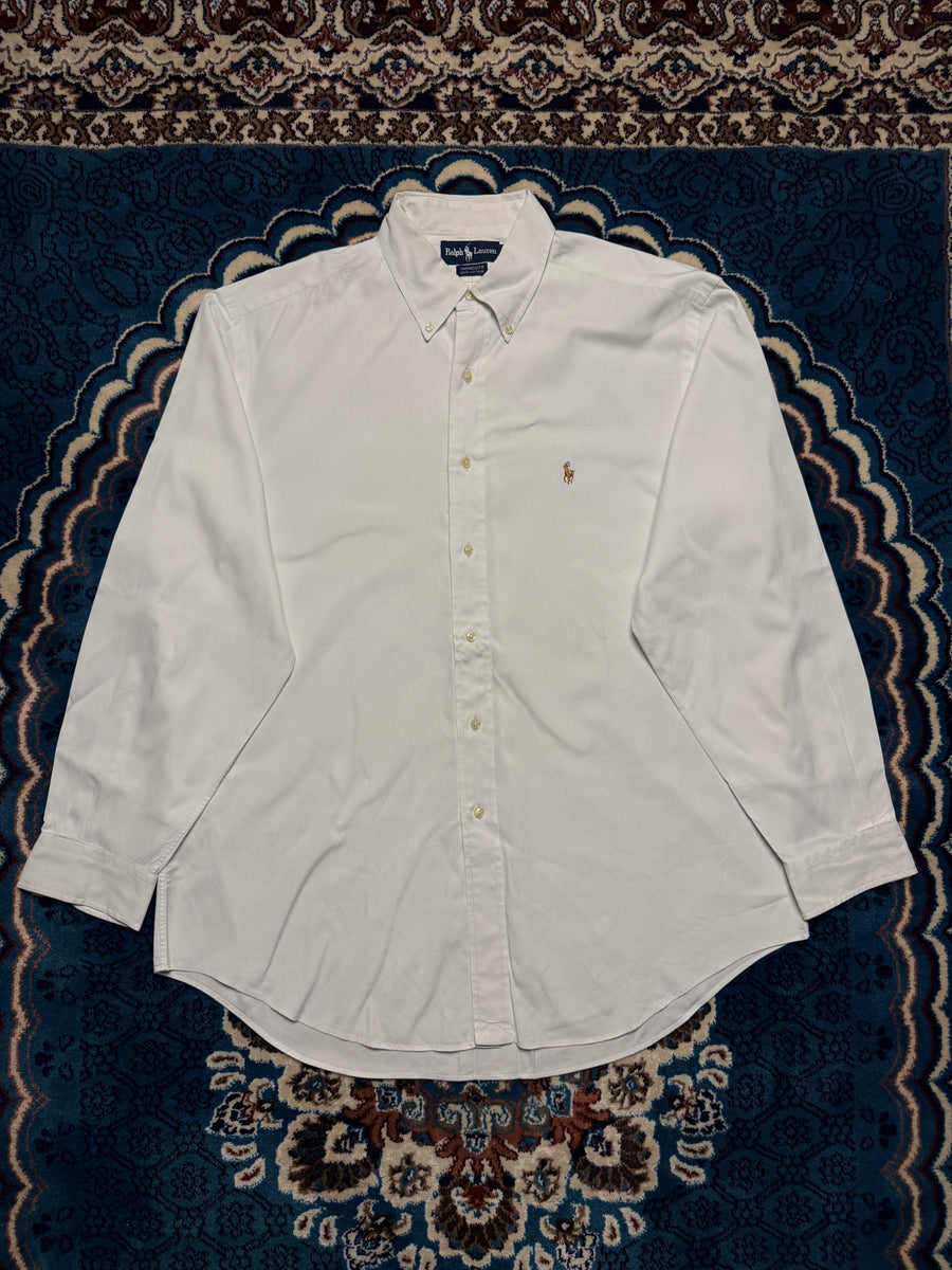 Ralph Lauren White Yarmouth 100% Cotton Shirt - L