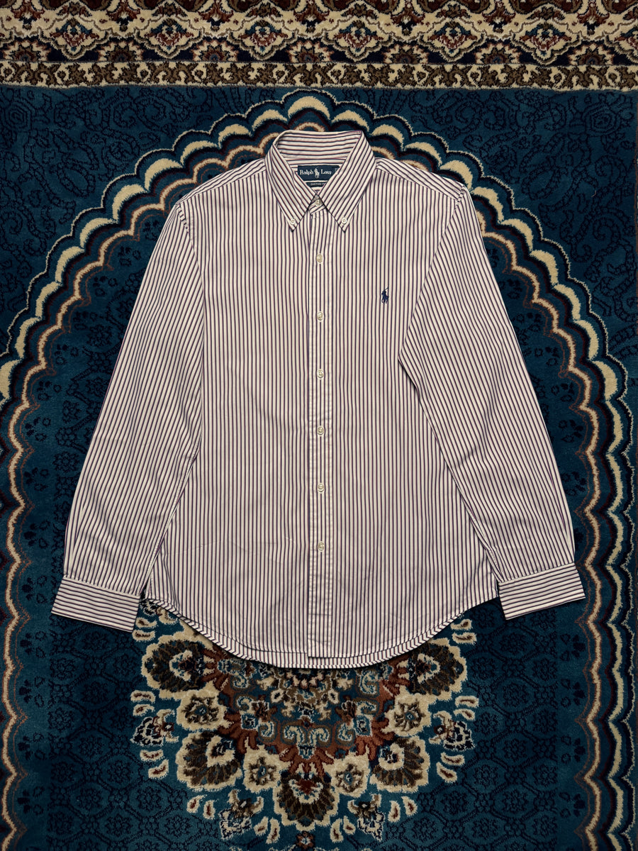Ralph Lauren Stripe Purple Custom Fit Shirt - S