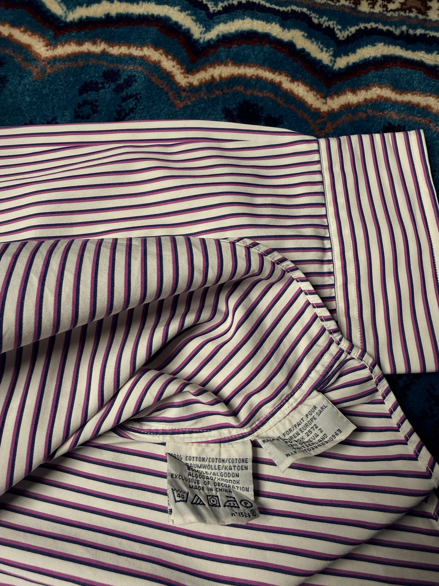 Ralph Lauren Stripe Purple Custom Fit Shirt - S