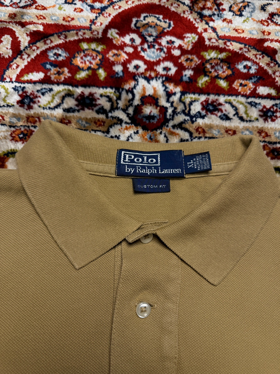 Polo by Ralph Lauren Light Brown Custom Fit Polo Shirt - XL