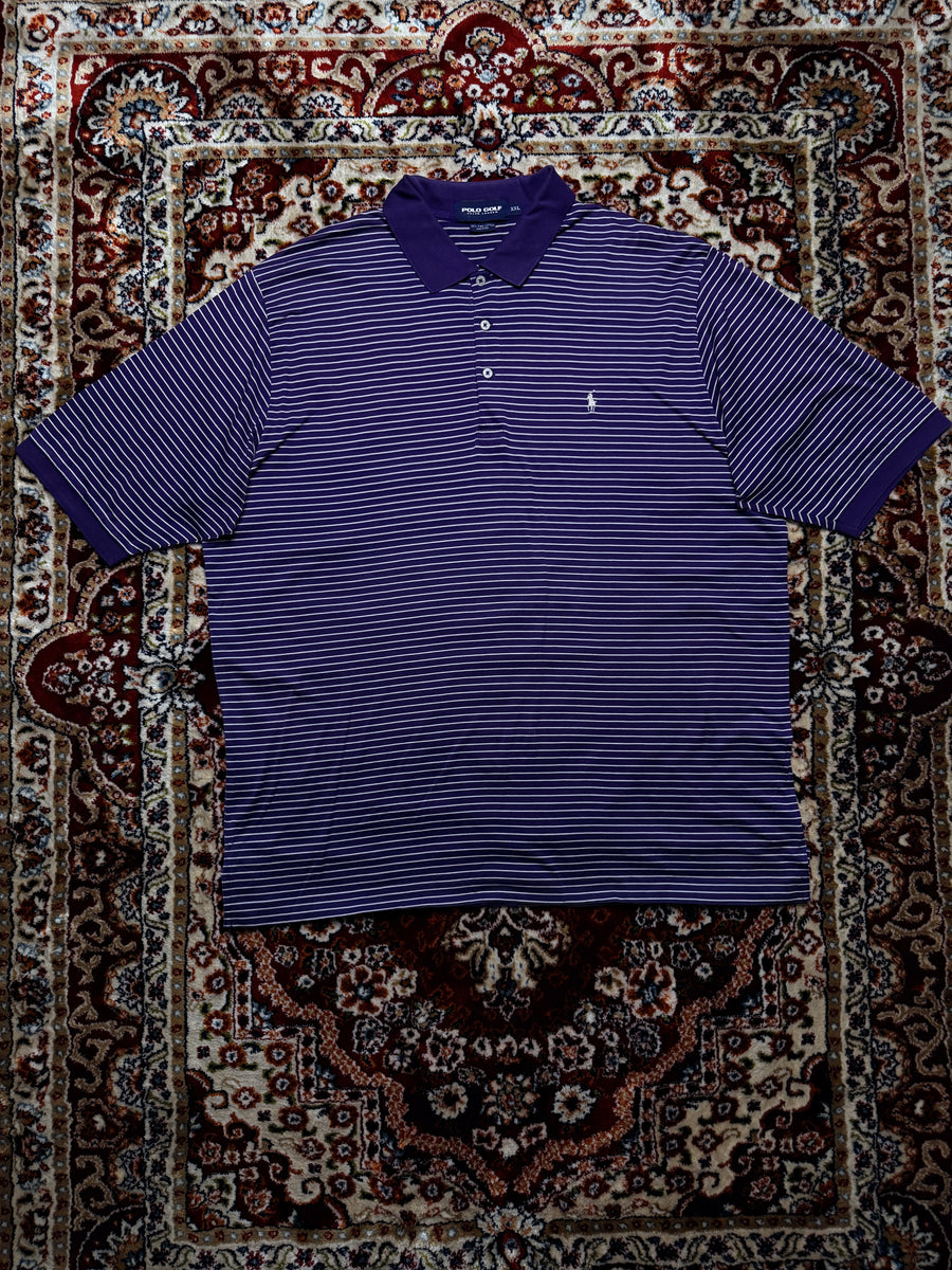 Polo Golf Ralph Lauren Stripe Purple Pima Cotton Polo Shirt - XXL