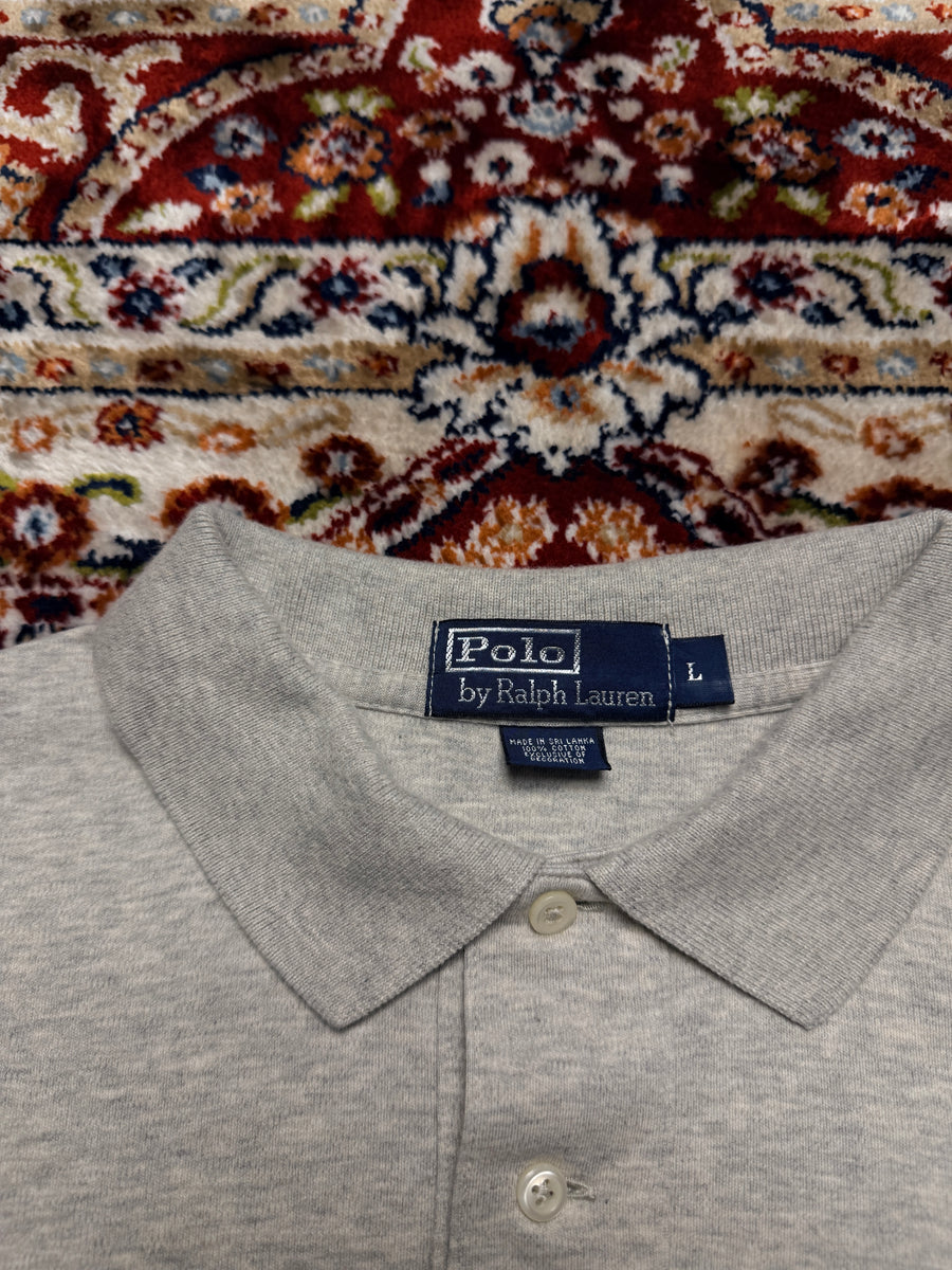 Polo by Ralph Lauren Brownish Grey Cotton Polo Shirt - L