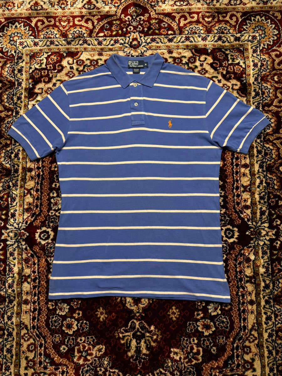 Polo by Ralph Lauren Stripe Blue & White Polo Shirt - M