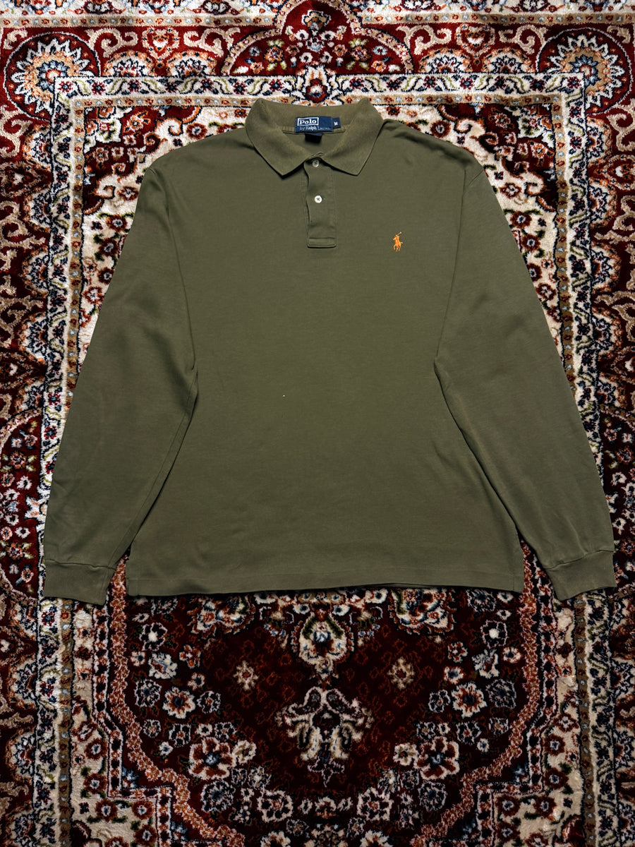 Polo by Ralph Lauren Army Green Long Sleeve Polo Shirt - M