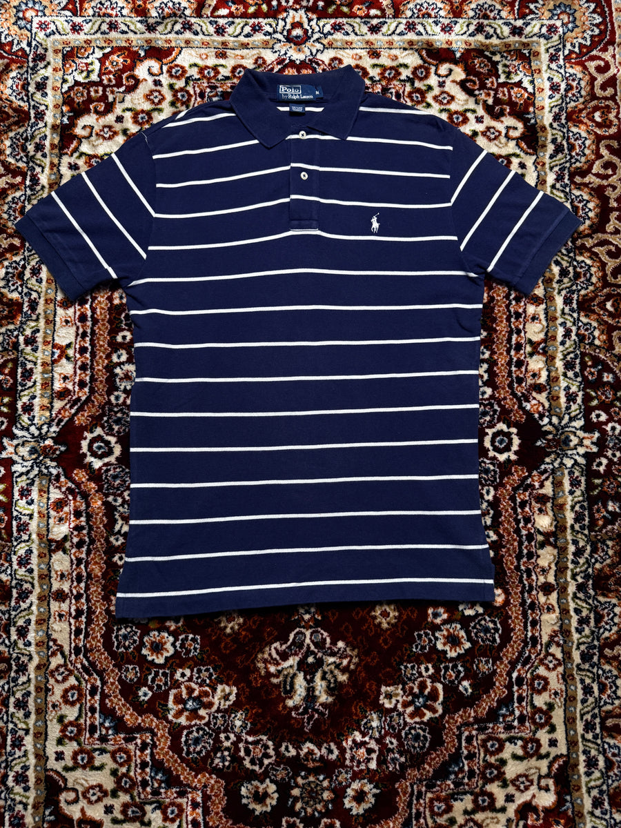 Polo by Ralph Lauren Stripe Dark Blue Polo Shirt - M