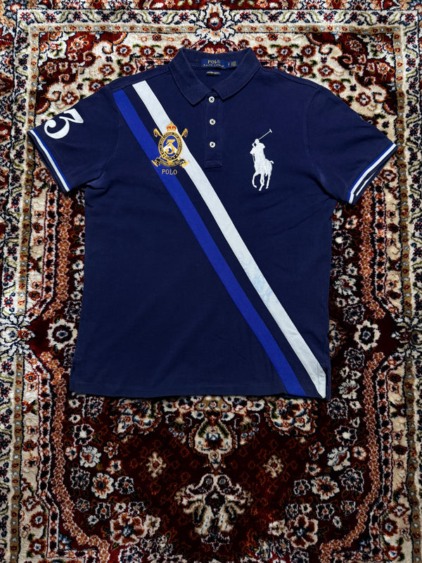 Polo Ralph Lauren Navy Blue Big Pony Custom Slim Fit Polo Shirt - S