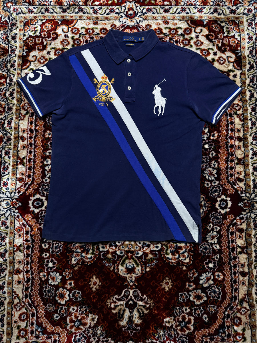 Polo Ralph Lauren Navy Blue Big Pony Custom Slim Fit Polo Shirt - S