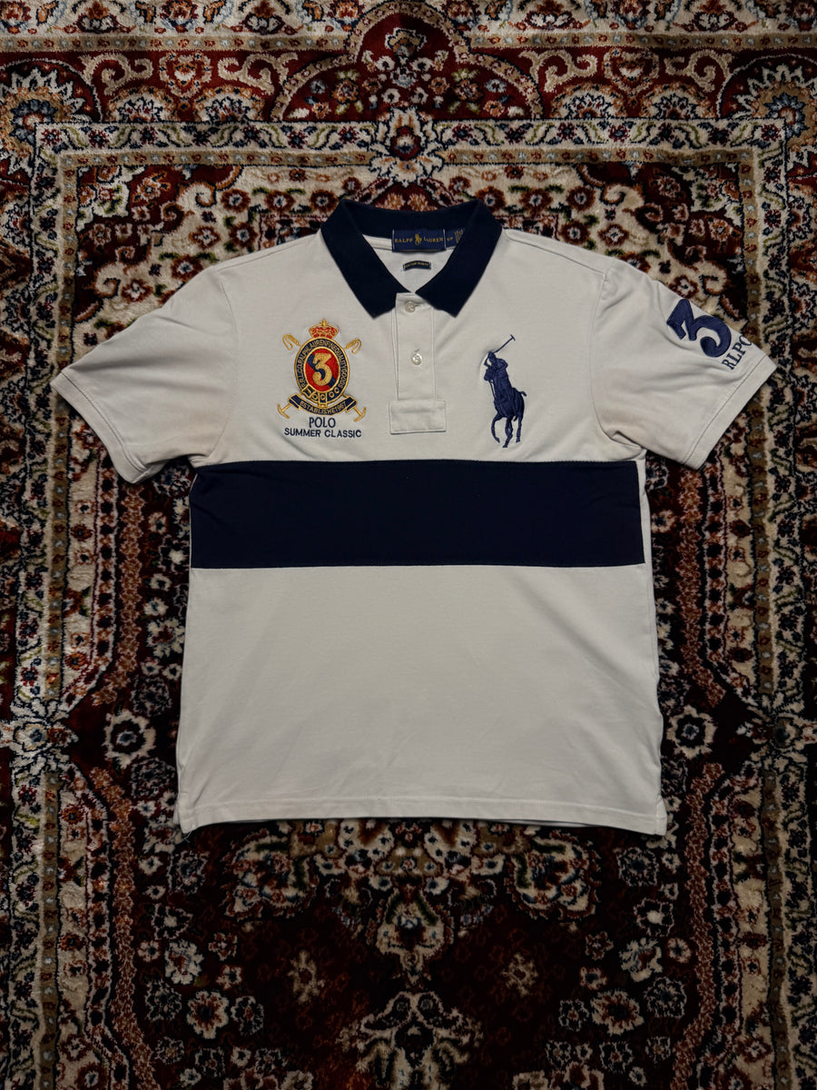 Ralph Lauren White Big Pony Custom Slim Fit Polo Shirt - S