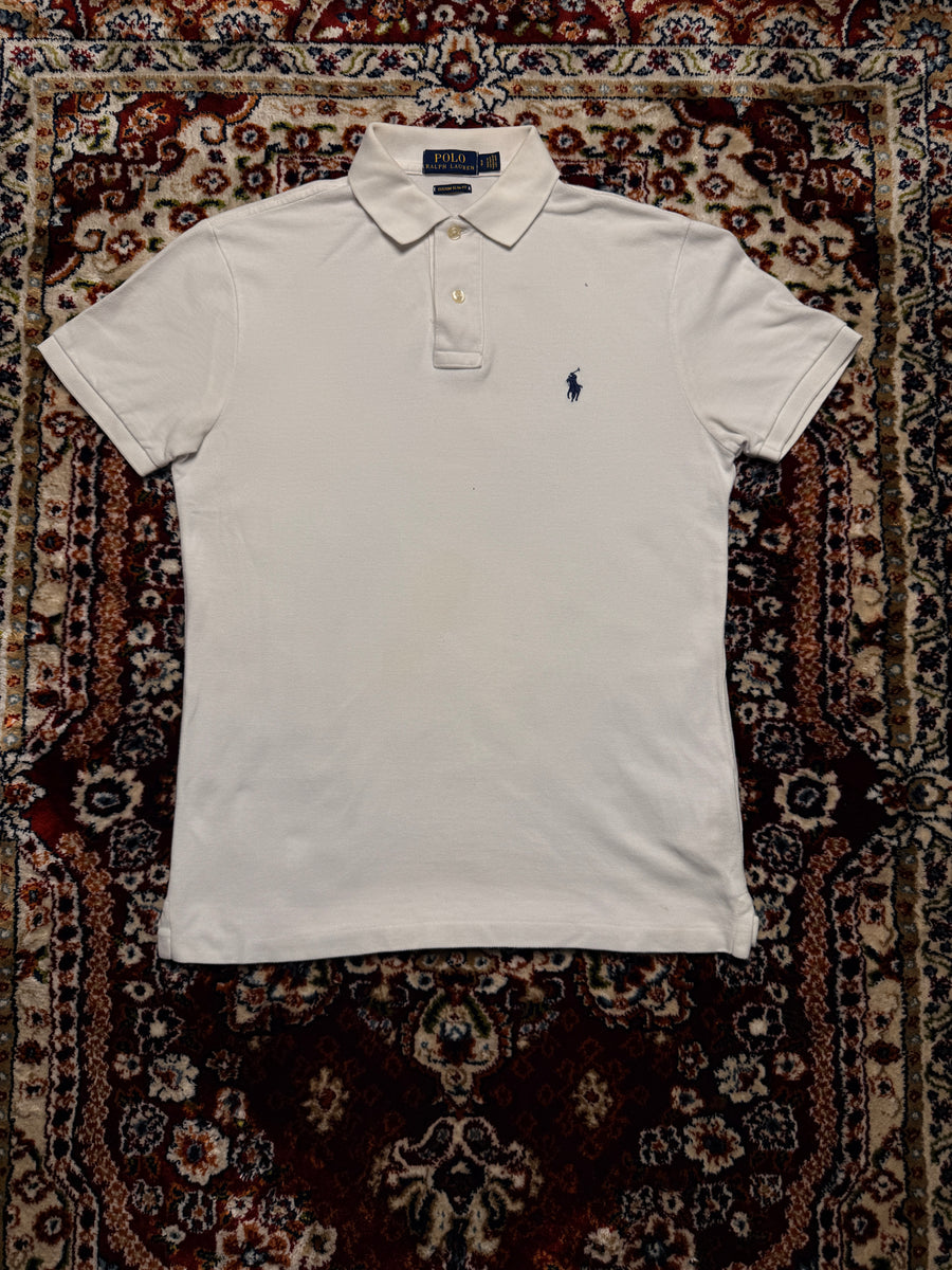 Polo Ralph Lauren White Custom Slim Fit Polo Shirt - S