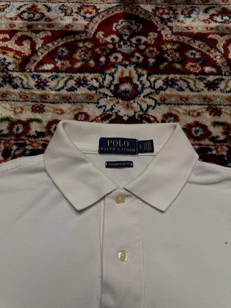Polo Ralph Lauren White Custom Slim Fit Polo Shirt - S