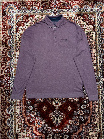 Ted Baker Maroon Long Sleeve Polo Shirt - 4