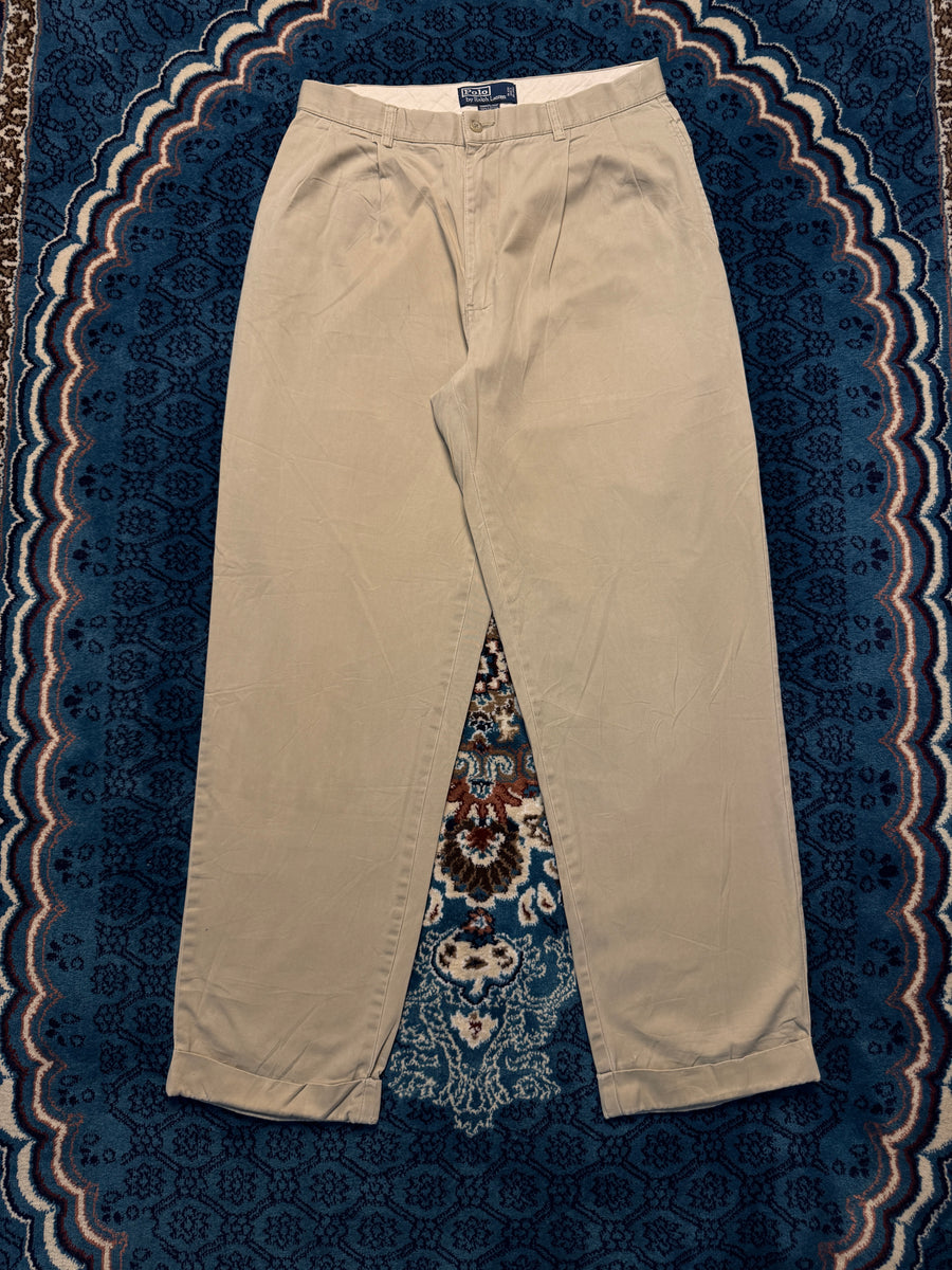 Polo by Ralph Lauren Beige Cotton Pants Distressed - 33