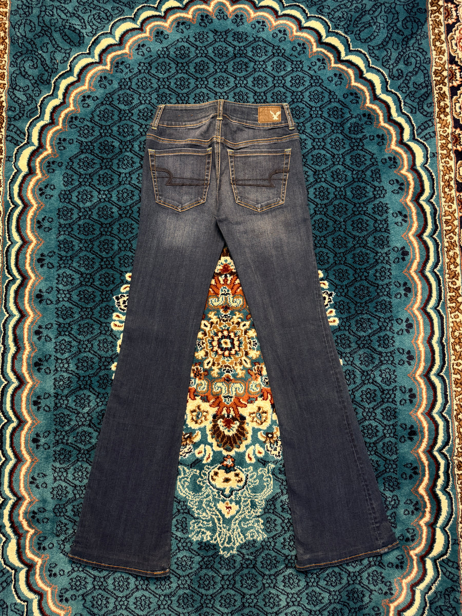 American Eagle Blue Flared Super Super Stretch Jeans - 4