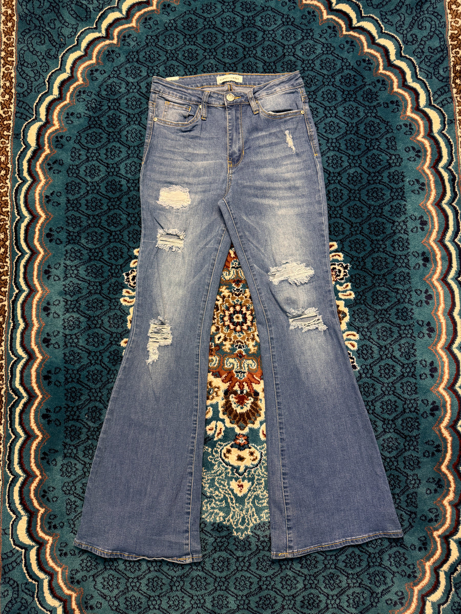 Almost Famous Blue Flared Jeans - 5