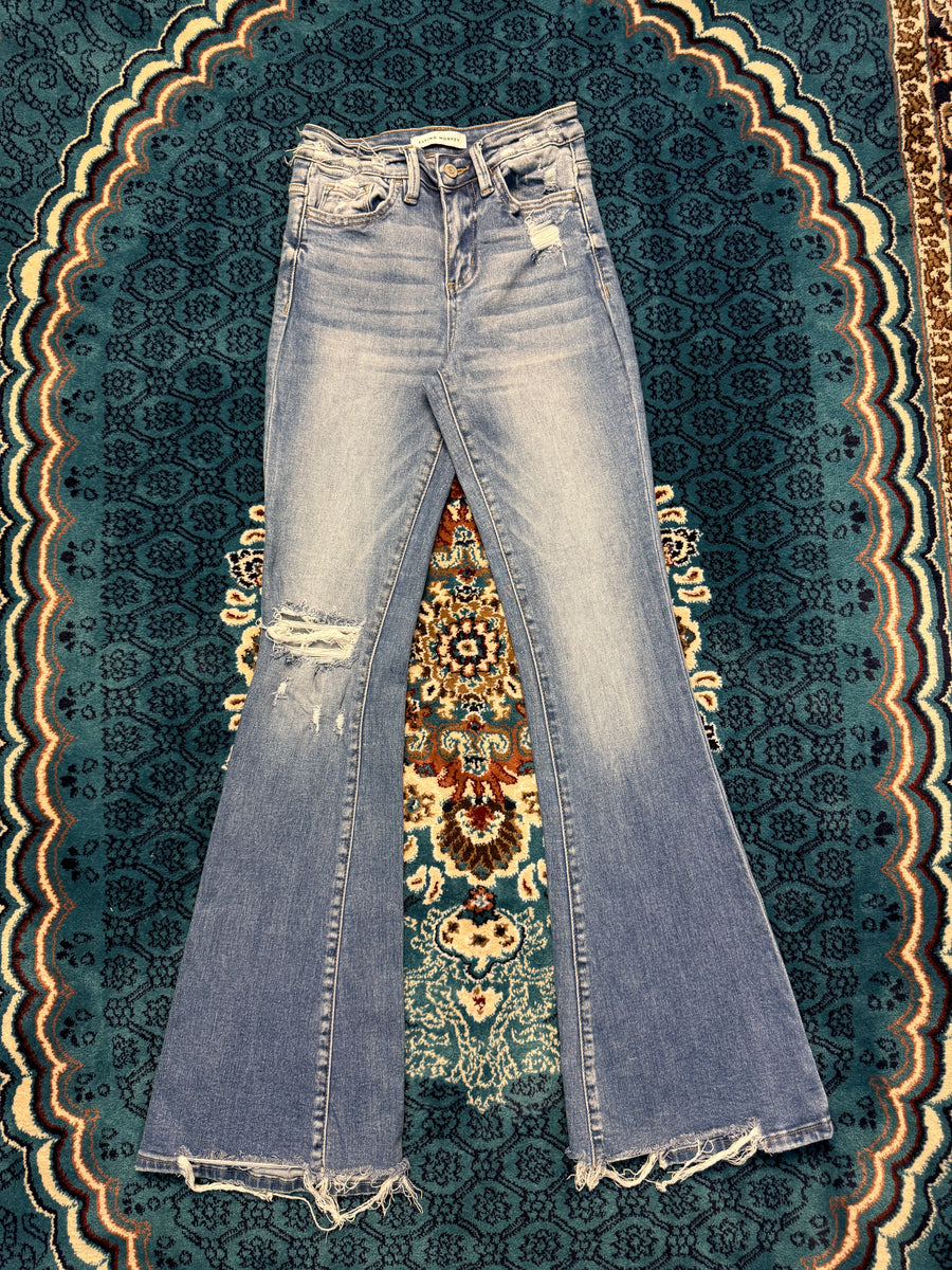 Flying Monkey Blue Flared Jeans Distressed - 25