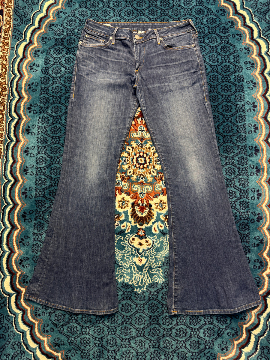 True Religion Blue Low Rise Bell Bottom Jeans - 31