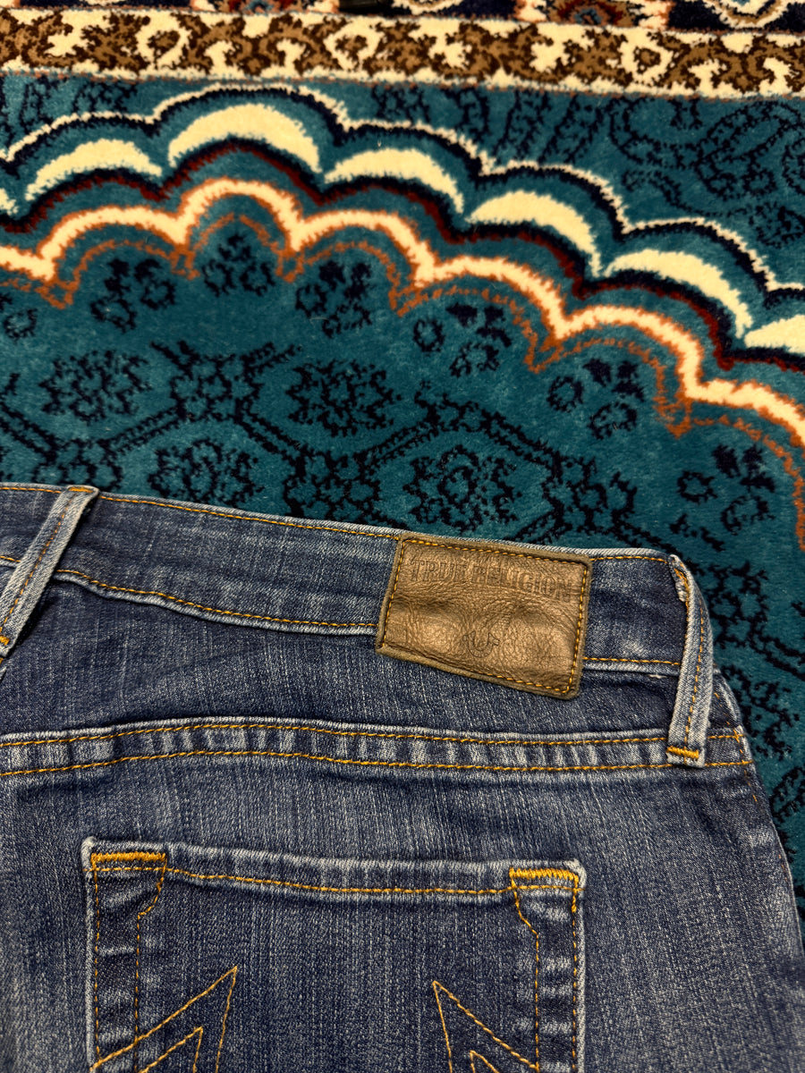 True Religion Blue Low Rise Bell Bottom Jeans - 31