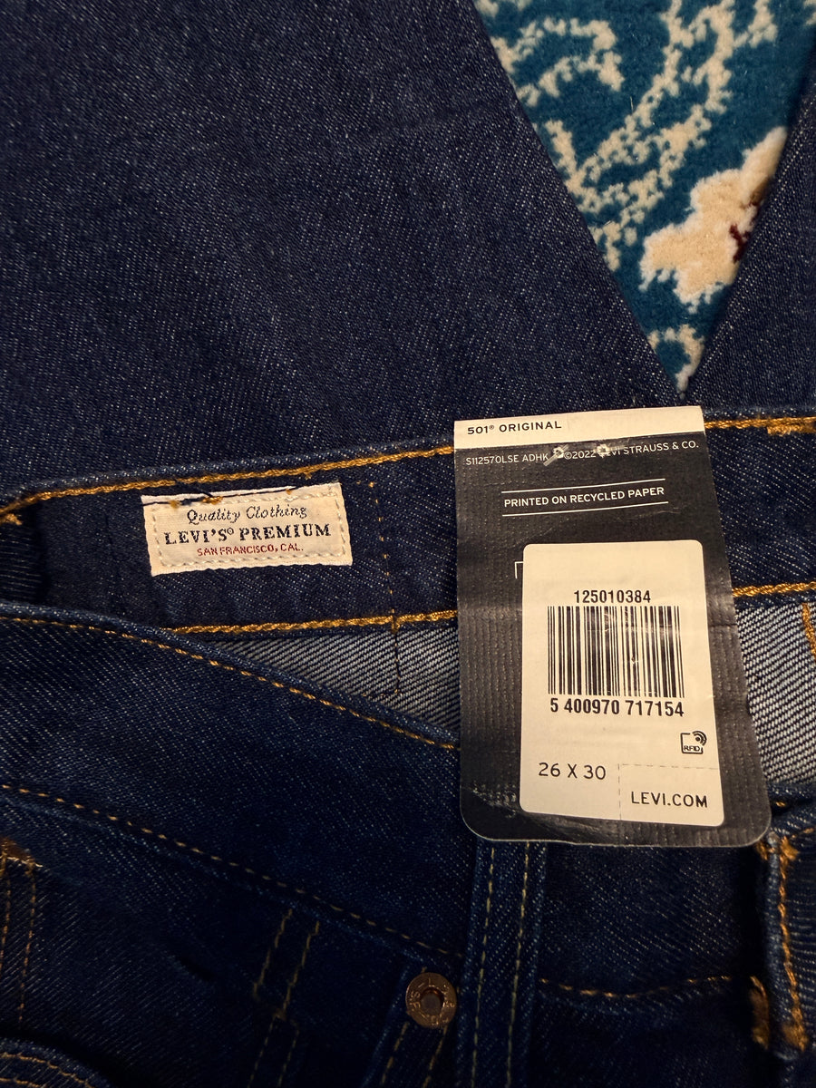 Levi's Blue 501 Straight Fit Jeans Tagged - 26