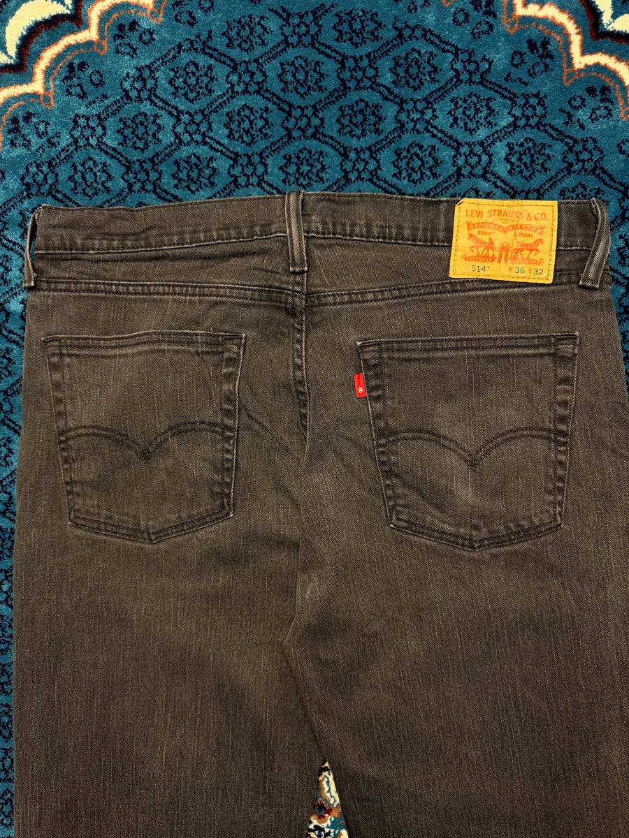 Levi's Black 514 Low Rise Straight Fit Jeans - 36