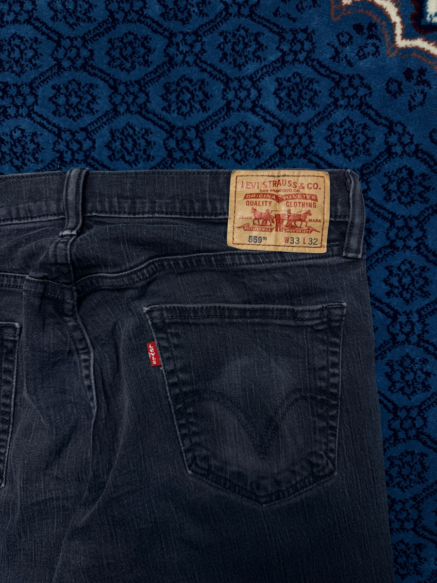 Levi's Black 559 Relaxed Straight Jeans - 33