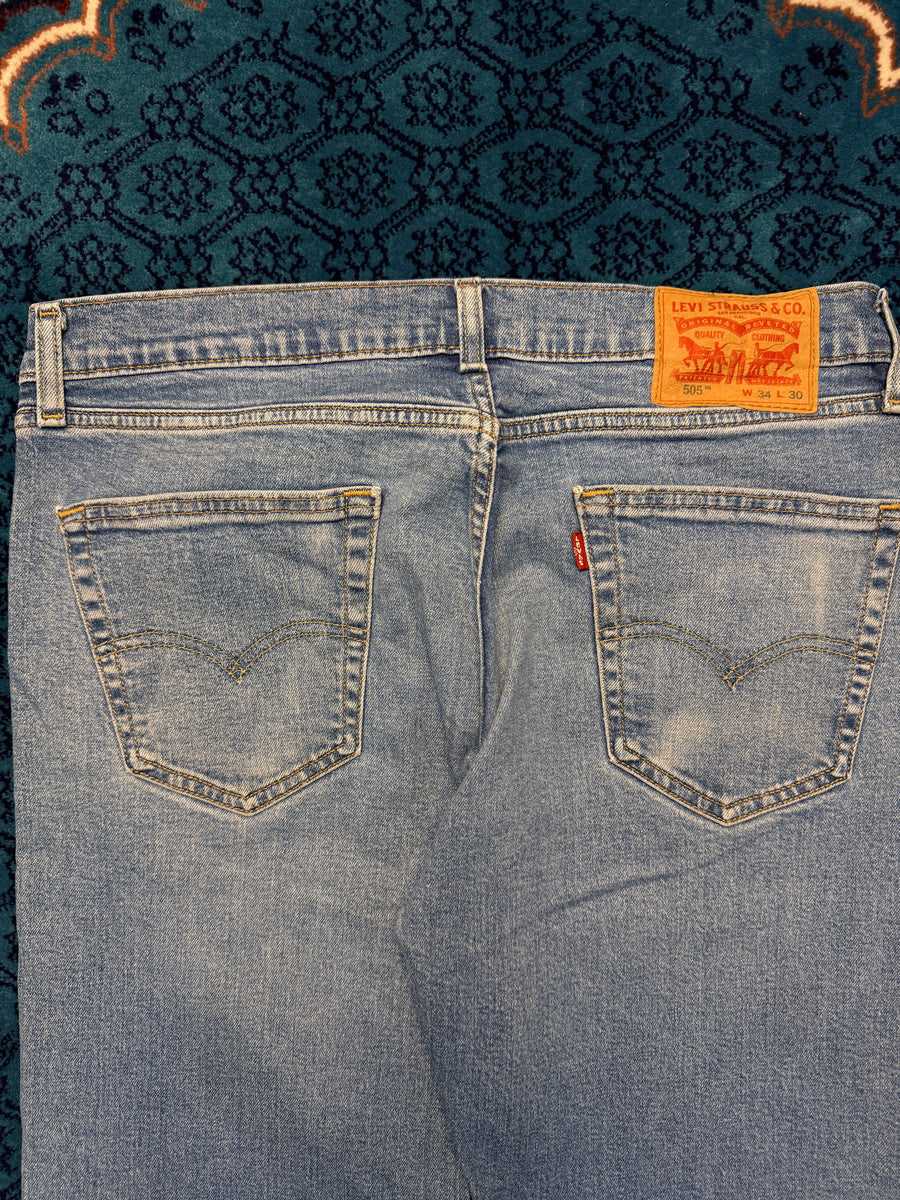 Levi's Blue 505 Faded Straight Fit Jeans - 34