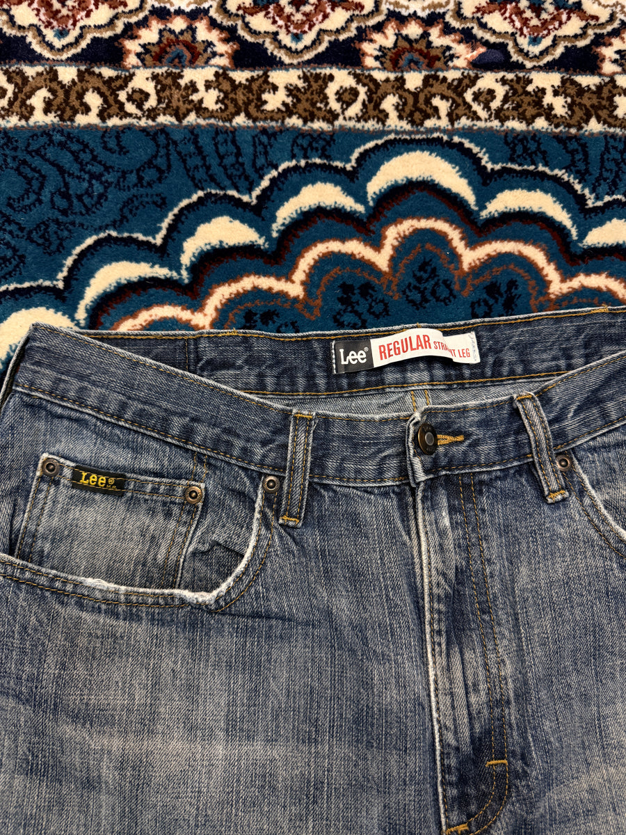 Lee Blue Regular Straight Leg Jeans - 34